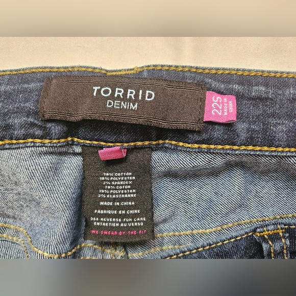 Torrid Womens Dark Blue 5 Pocket Jeans Size 22 Short - Picture 6 of 12